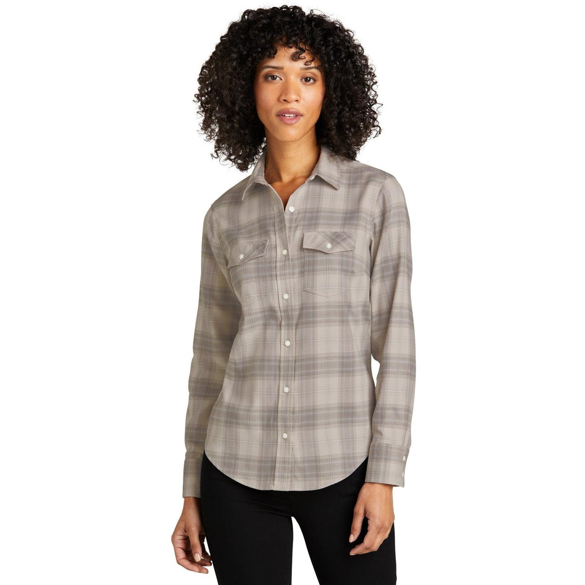 no-logo Port Authority Ladies Long Sleeve Ombre Plaid Shirt-Regular-Port Authority-Thread Logic