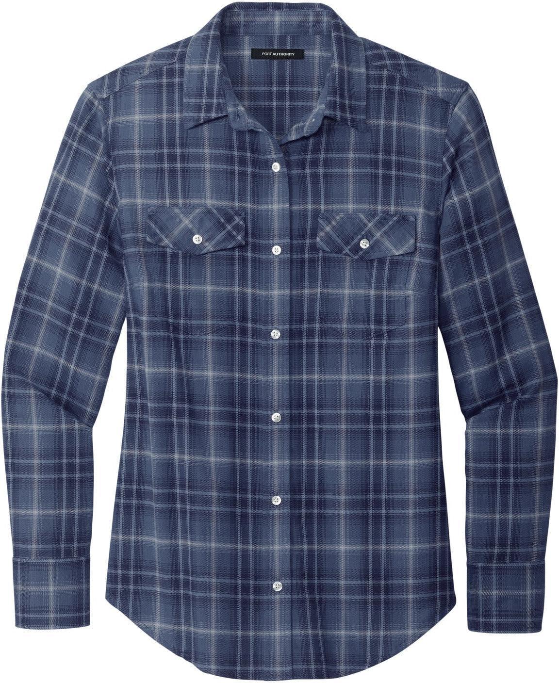 Port Authority Ladies Long Sleeve Ombre Plaid Shirt