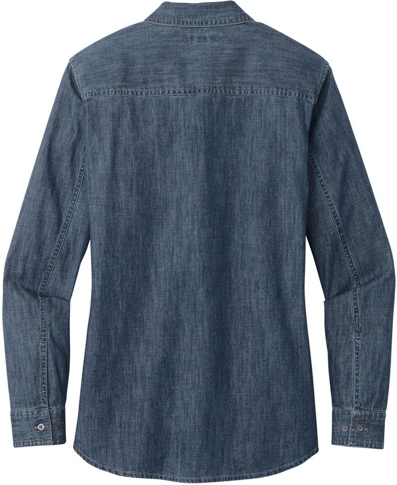 no-logo Port Authority Ladies Long Sleeve Perfect Denim Shirt-Regular-Port & Company-Thread Logic