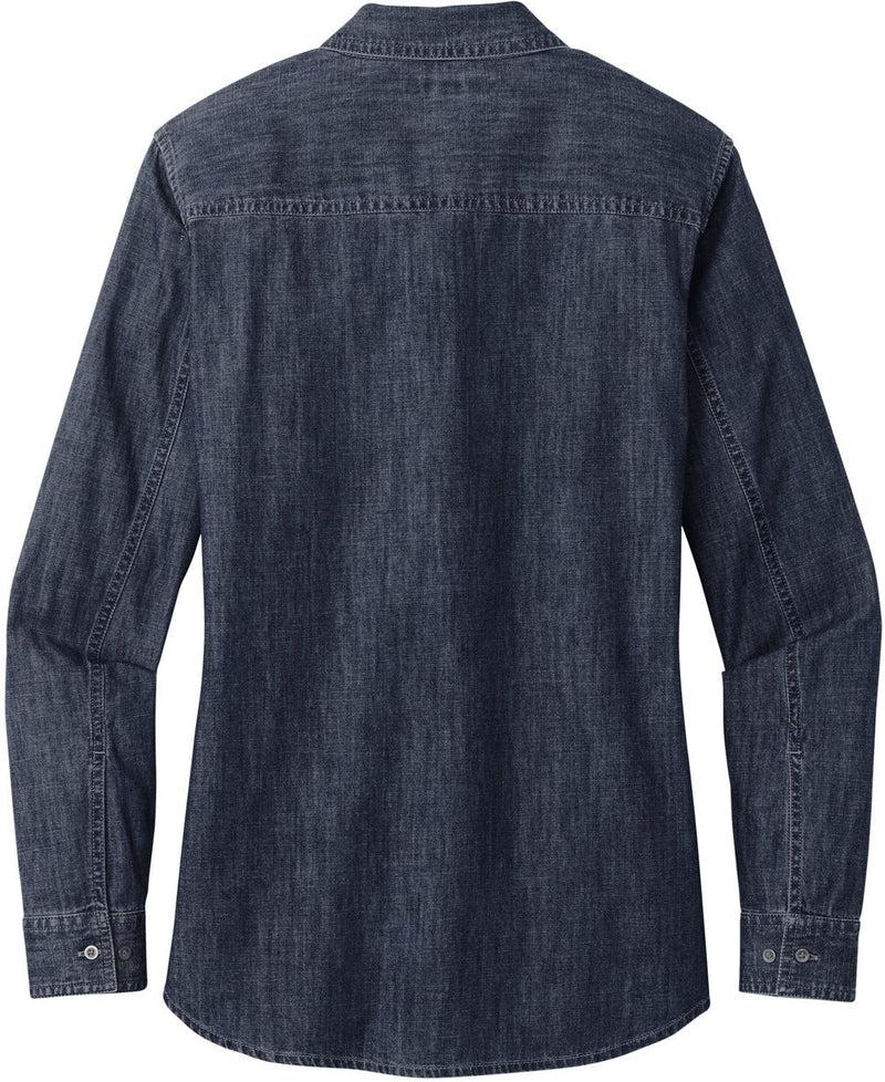 no-logo Port Authority Ladies Long Sleeve Perfect Denim Shirt-Regular-Port & Company-Thread Logic