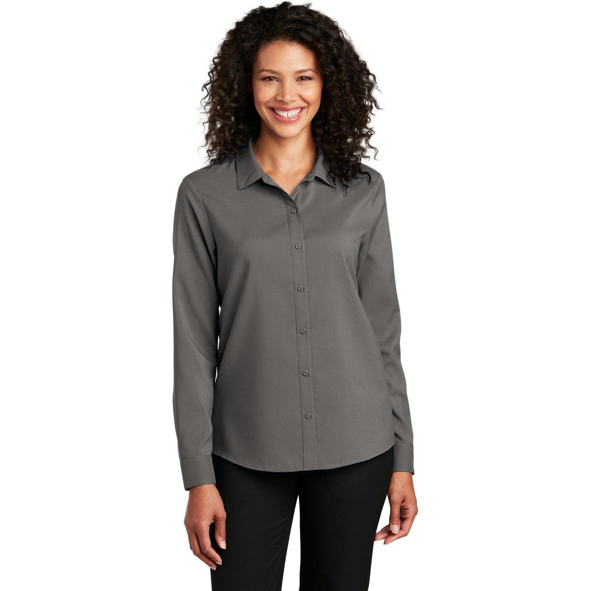 no-logo Port Authority Women's Long Sleeve Performance Staff Shirt-Dress Shirts-Port Authority-Thread Logic