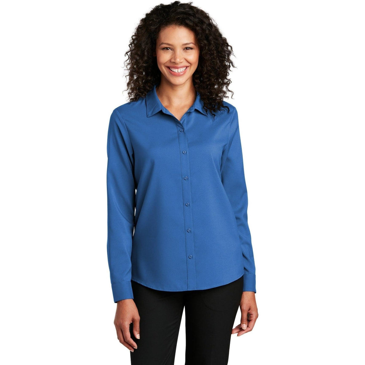 no-logo Port Authority Women's Long Sleeve Performance Staff Shirt-Dress Shirts-Port Authority-Thread Logic