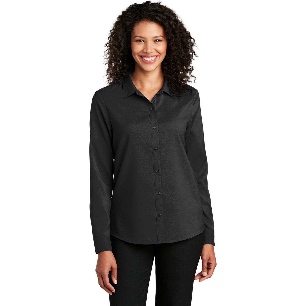 no-logo Port Authority Women's Long Sleeve Performance Staff Shirt-Dress Shirts-Port Authority-Thread Logic