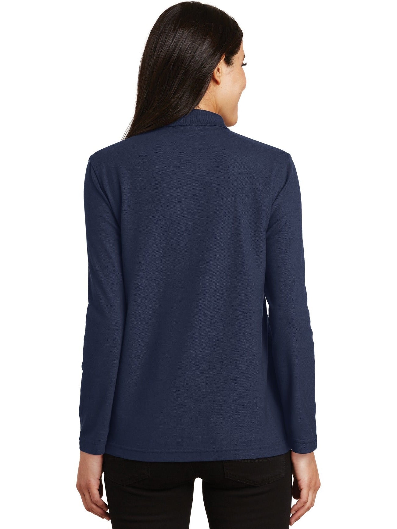 no-logo Port Authority Ladies Long Sleeve Silk Touch Polo Shirt-Regular-Port Authority-Thread Logic