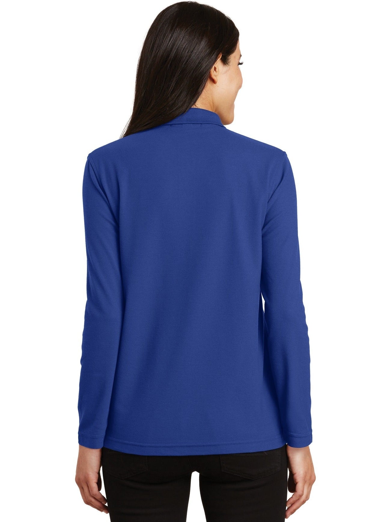 no-logo Port Authority Ladies Long Sleeve Silk Touch Polo Shirt-Regular-Port Authority-Thread Logic