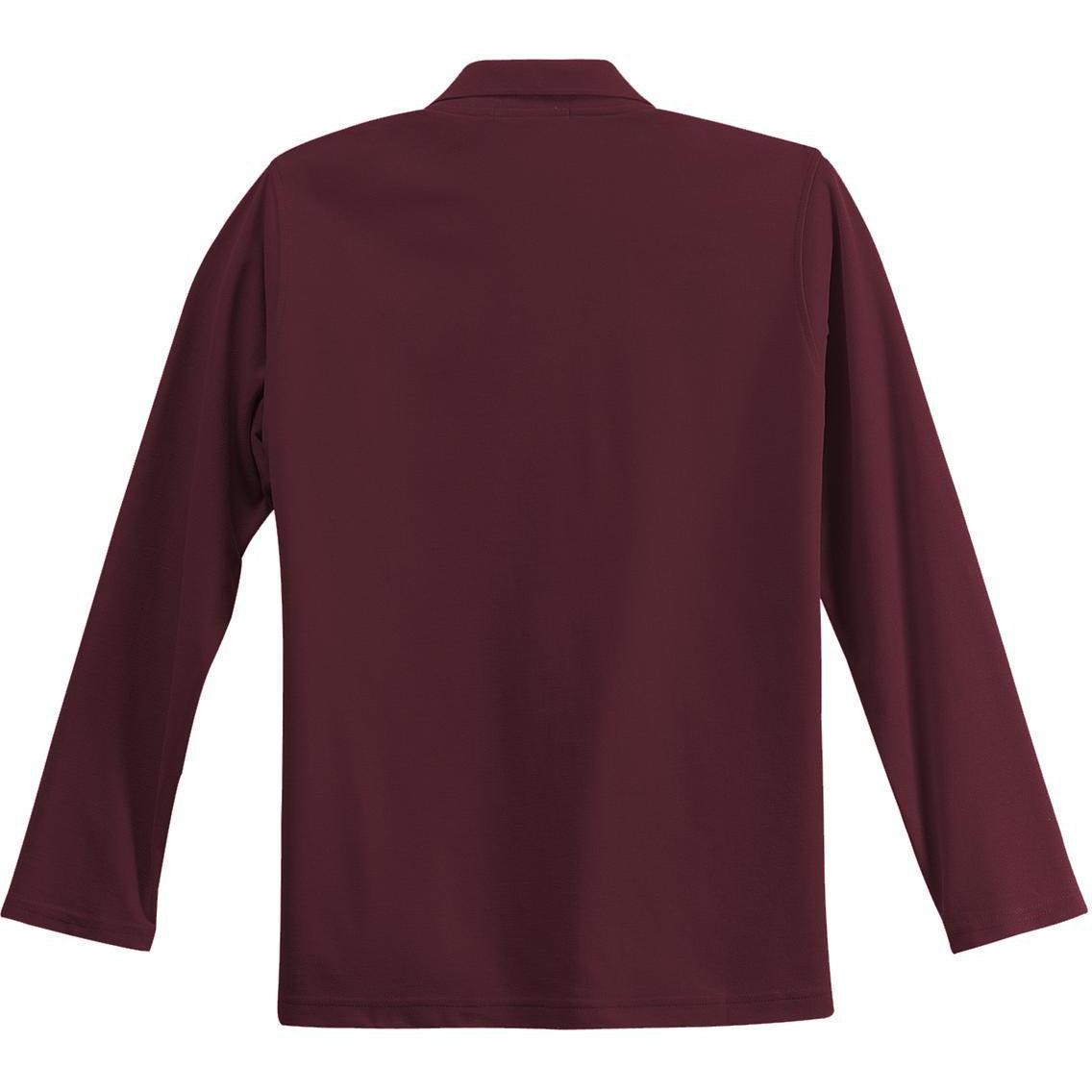 no-logo Port Authority Women's Long Sleeve Silk Touch Polo Shirt-Polos-Port Authority-Thread Logic