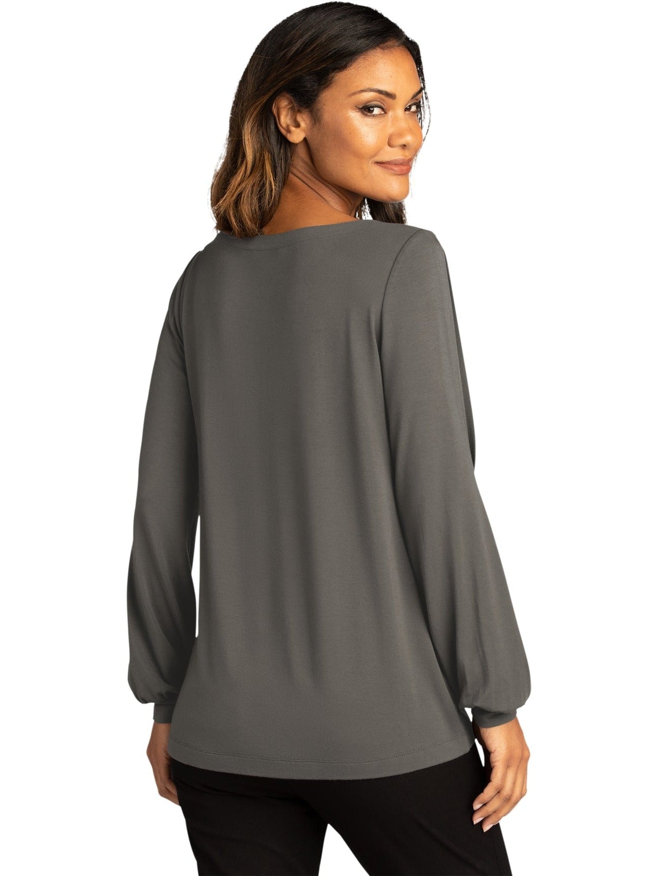 no-logo Port Authority Ladies Luxe Knit Jewel Neck Top-Regular-Port Authority-Thread Logic