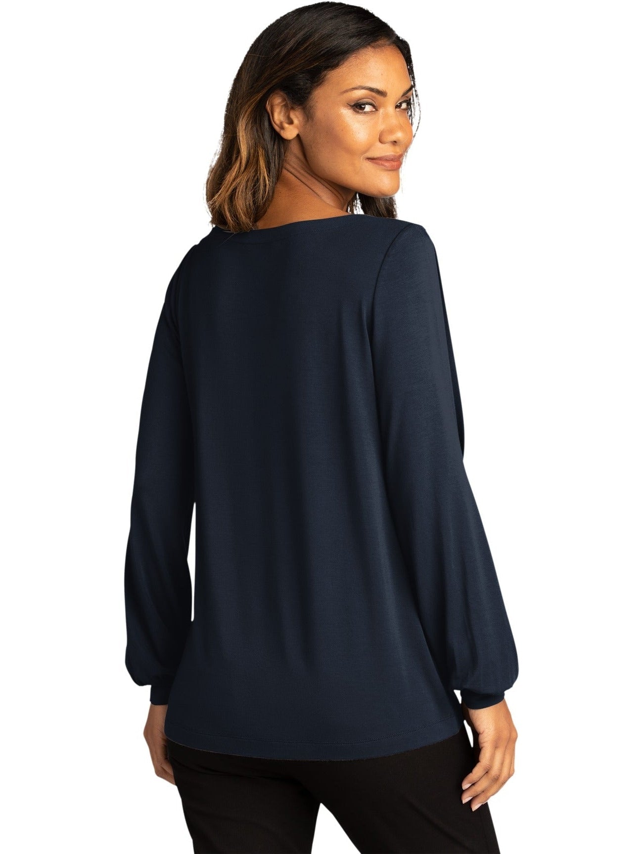 no-logo Port Authority Ladies Luxe Knit Jewel Neck Top-Regular-Port Authority-Thread Logic