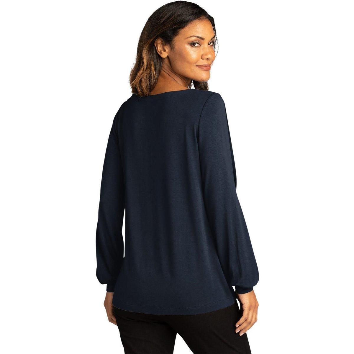no-logo Port Authority Ladies Luxe Knit Jewel Neck Top-Regular-Port Authority-Thread Logic