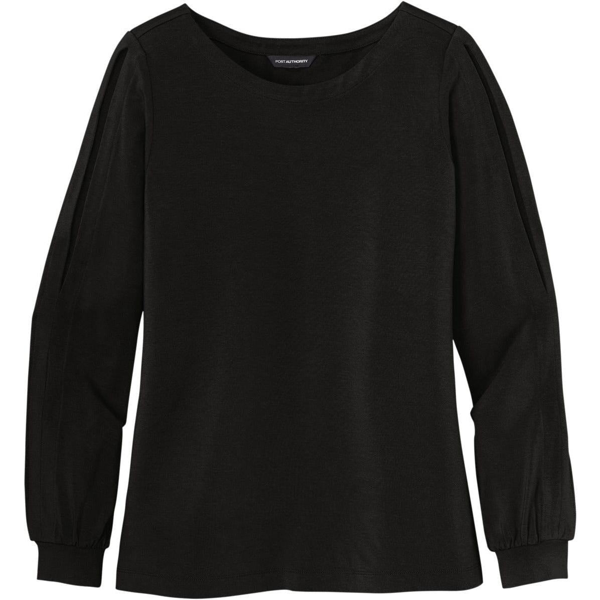 logo-left Port Authority Ladies Luxe Knit Jewel Neck Top