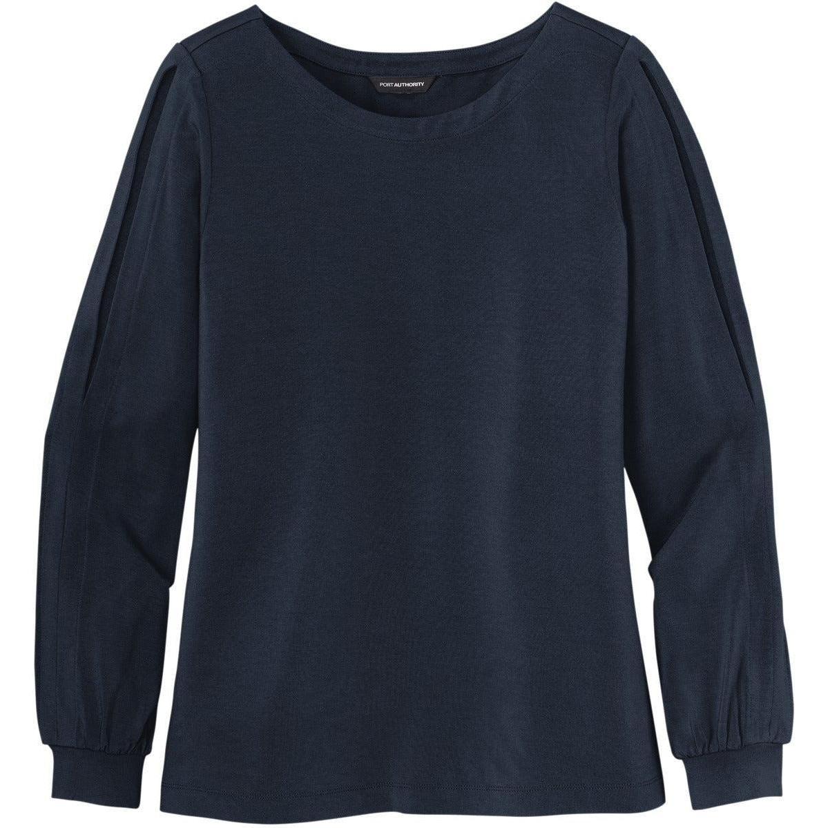 logo-left Port Authority Ladies Luxe Knit Jewel Neck Top