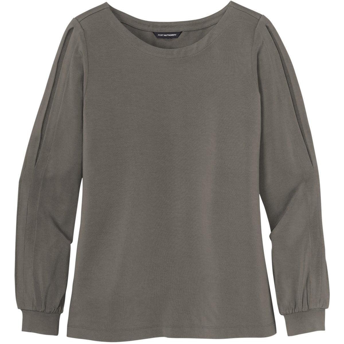 logo-left Port Authority Ladies Luxe Knit Jewel Neck Top