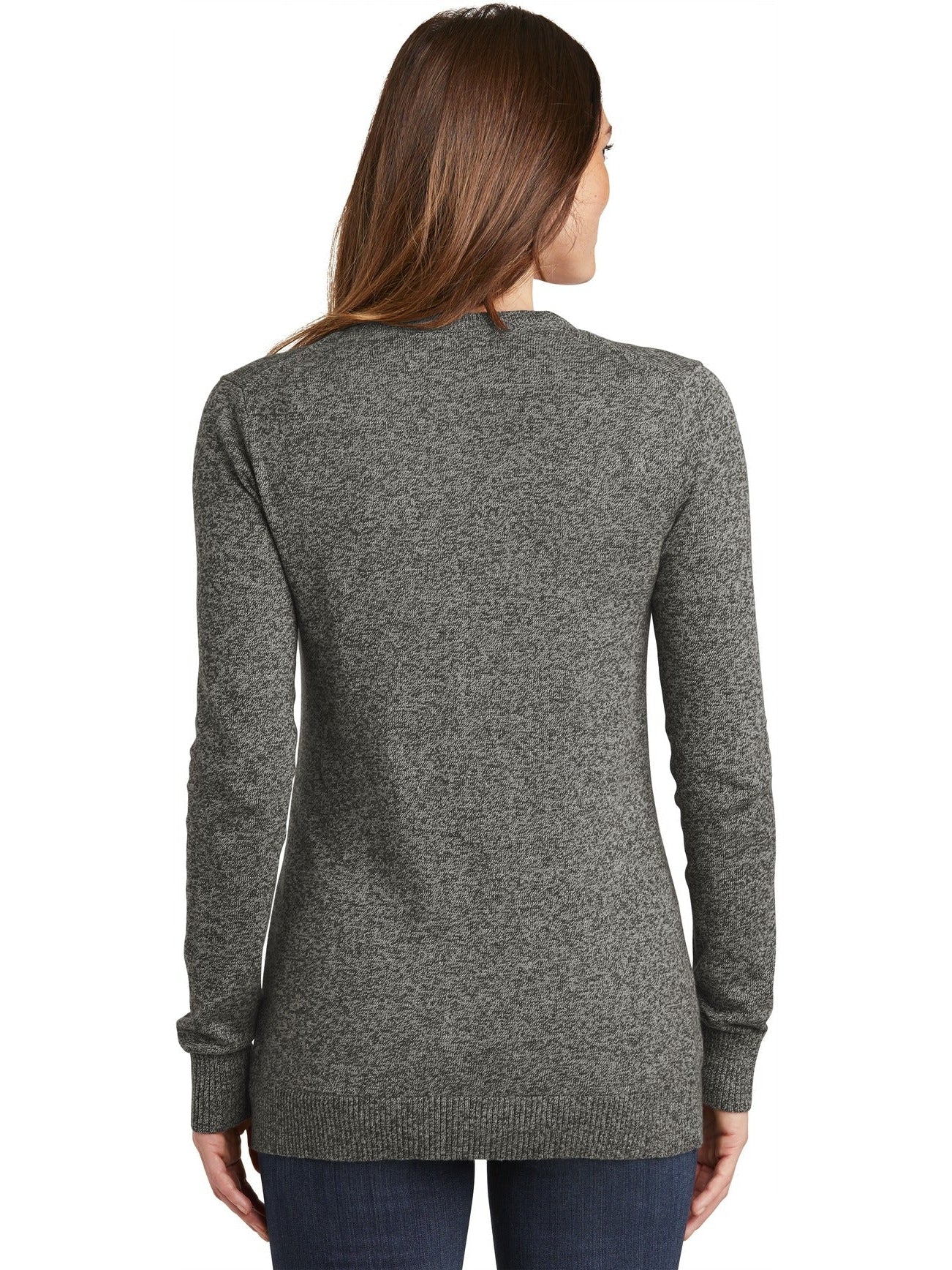 no-logo Port Authority Ladies Marled Cardigan Sweater-Regular-Port Authority-Thread Logic