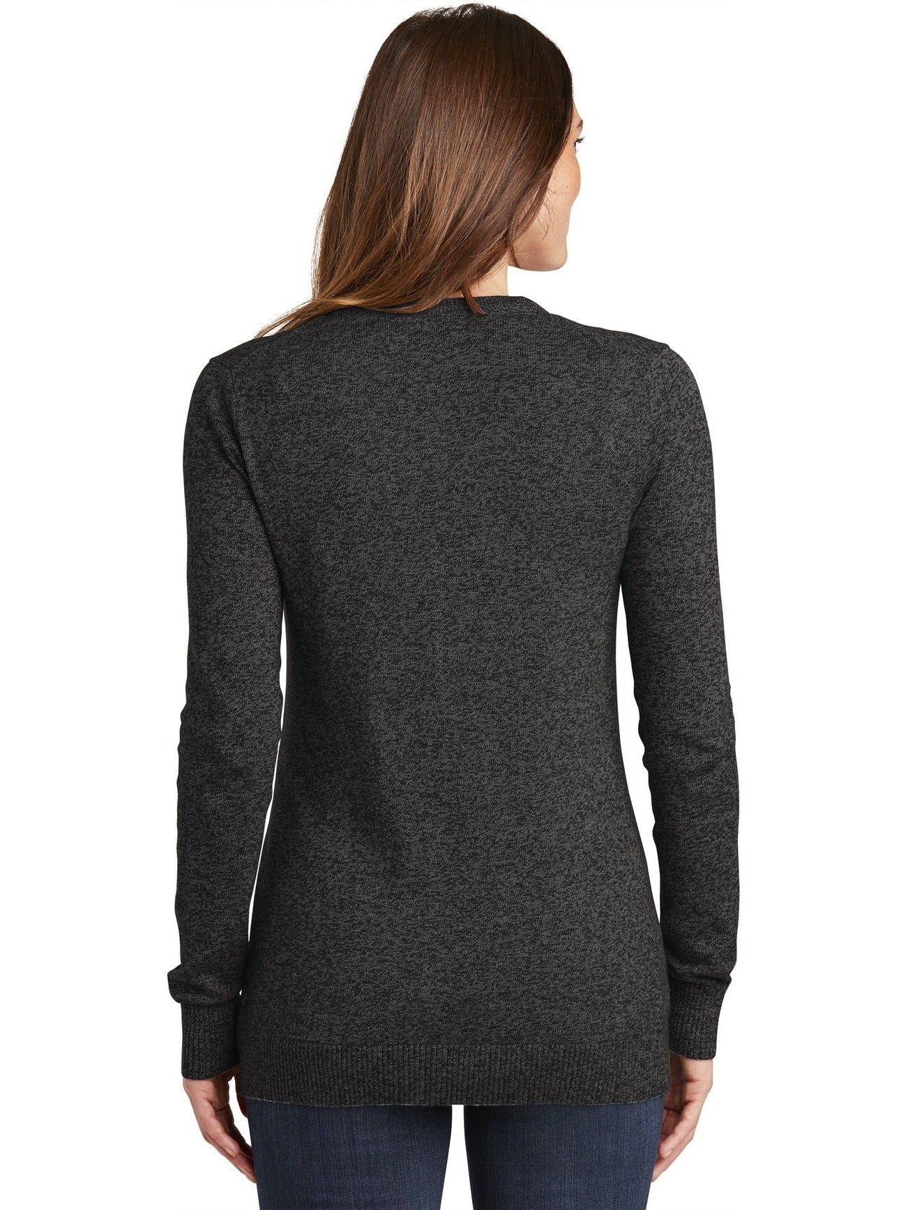 no-logo Port Authority Ladies Marled Cardigan Sweater-Regular-Port Authority-Thread Logic