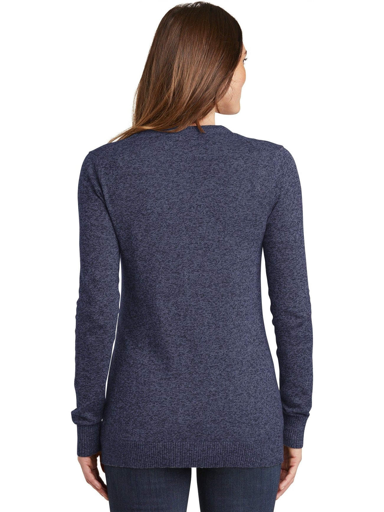 no-logo Port Authority Ladies Marled Cardigan Sweater-Regular-Port Authority-Thread Logic