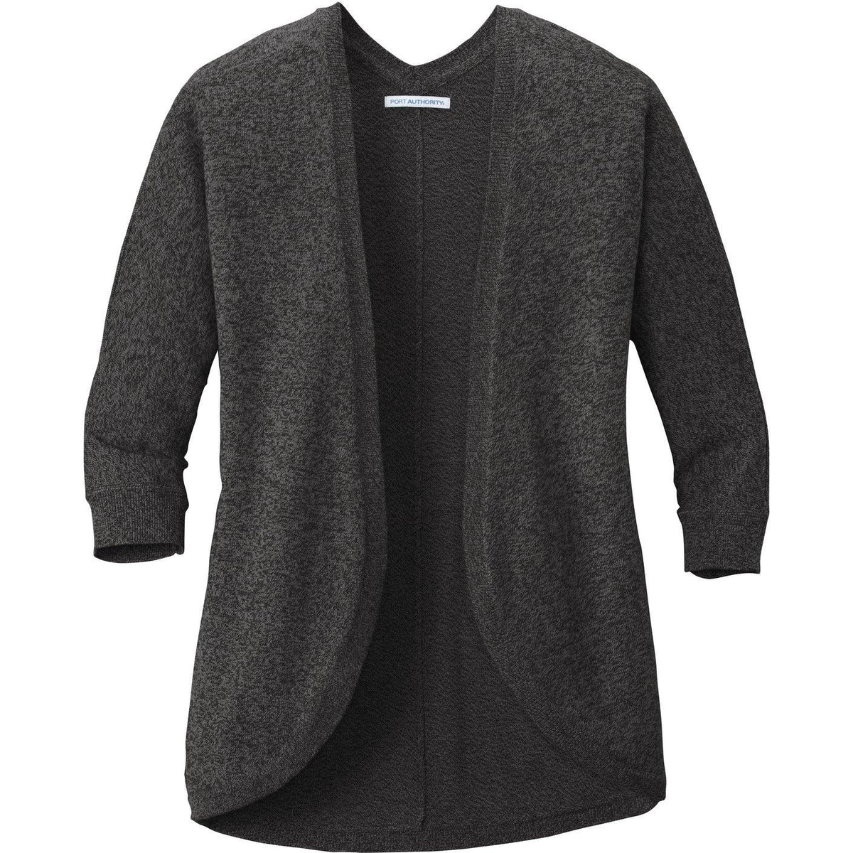 no-logo Port Authority Women's Marled Cocoon Sweater-Sweaters-Port Authority-Black Marl-XS-Thread Logic