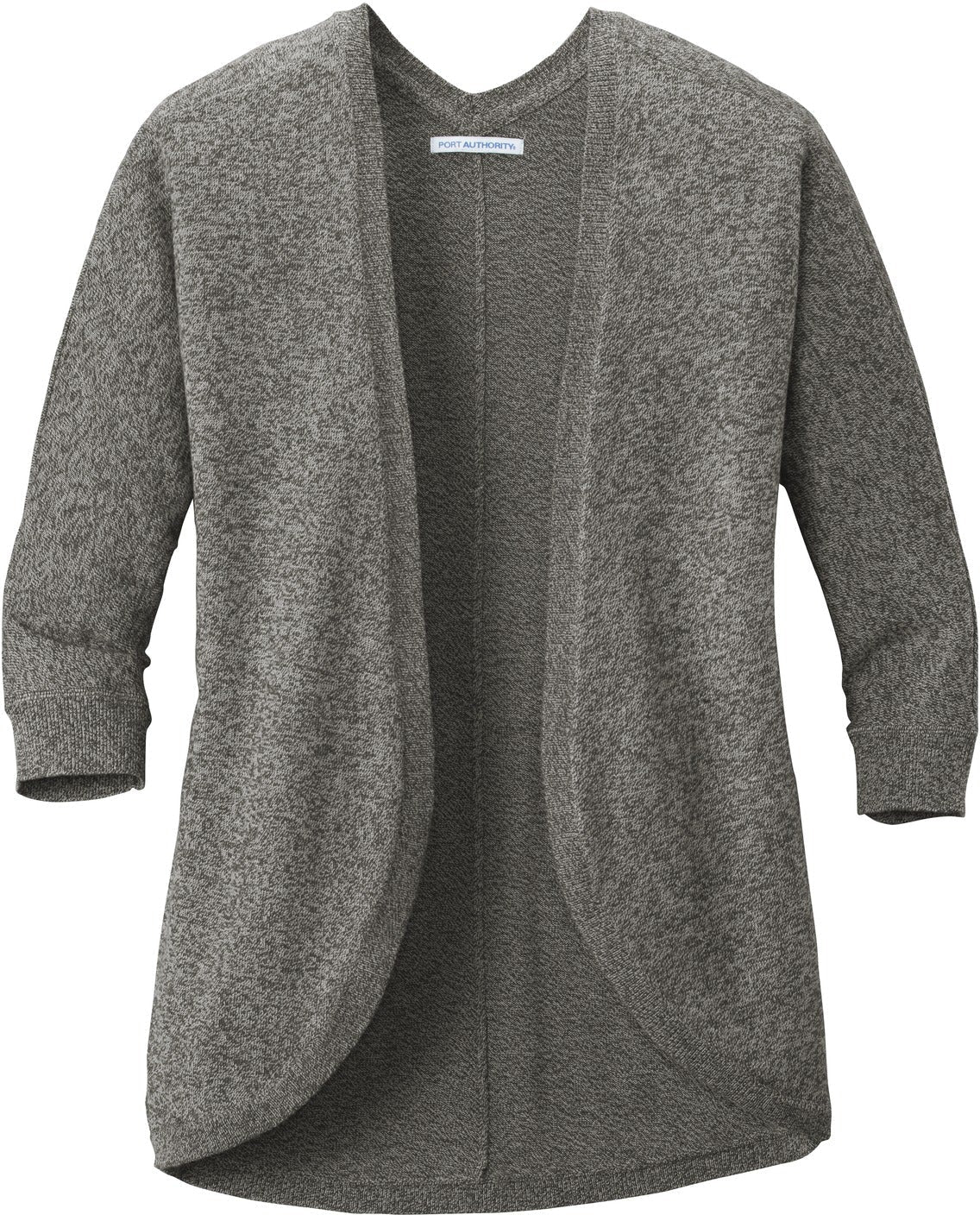 No-Logo CLOSEOUT - Port Authority Ladies Marled Cocoon Sweater-Sweaters-Port Authority-Warm Grey Marl-XS-Thread Logic