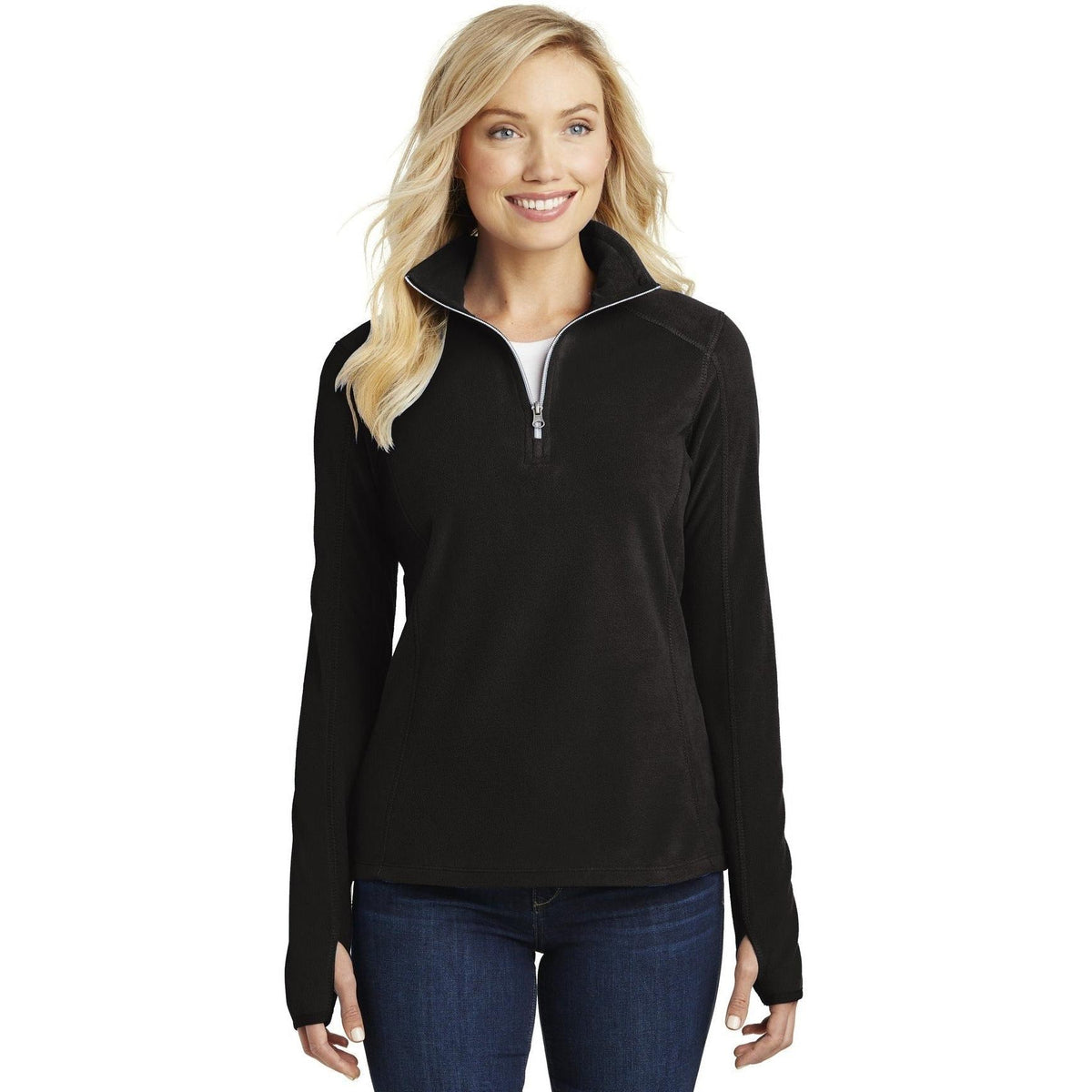 no-logo Port Authority Women's Microfleece 1/2 Zip Pullover-Quarter Zips-Port Authority-Thread Logic