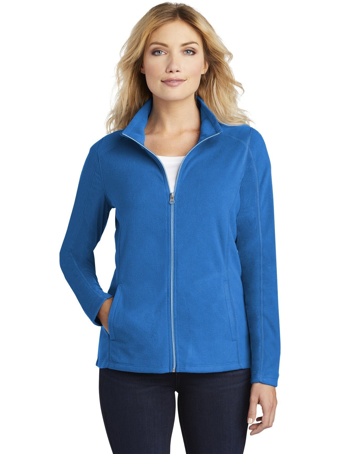 no-logo Port Authority Ladies Microfleece Jacket-Regular-Port Authority-Thread Logic