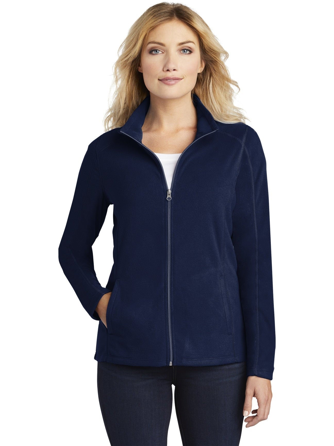 no-logo Port Authority Ladies Microfleece Jacket-Regular-Port Authority-Thread Logic