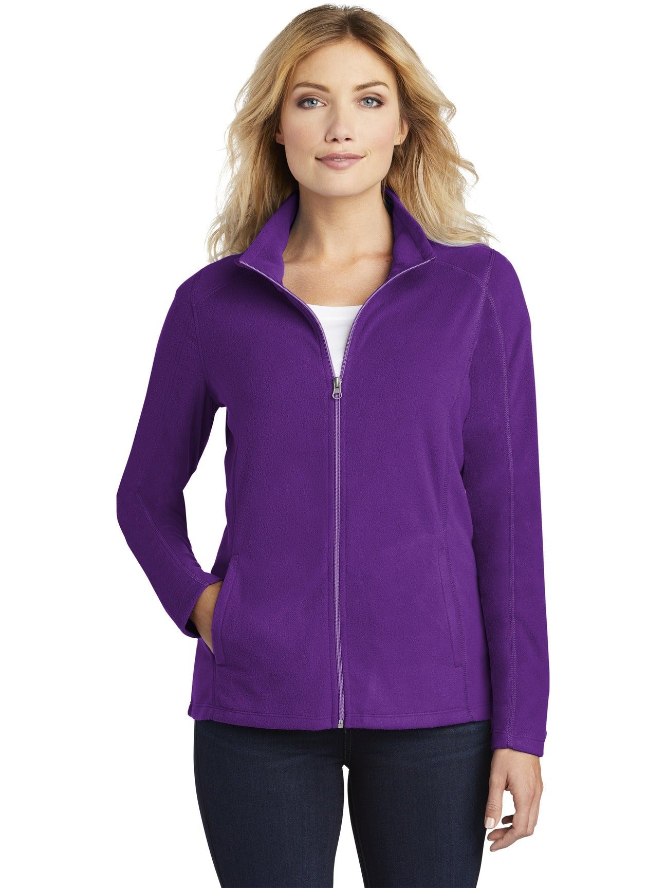 no-logo Port Authority Ladies Microfleece Jacket-Regular-Port Authority-Thread Logic