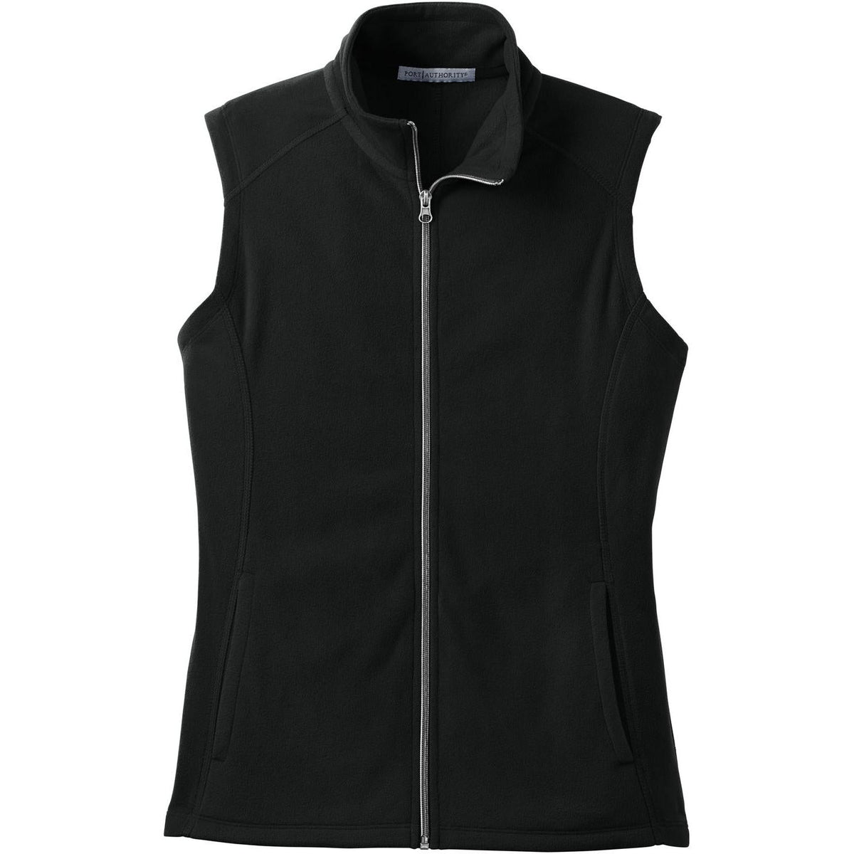 no-logo Port Authority Women's Microfleece Vest-Vests-Port Authority-Black-XS-Thread Logic