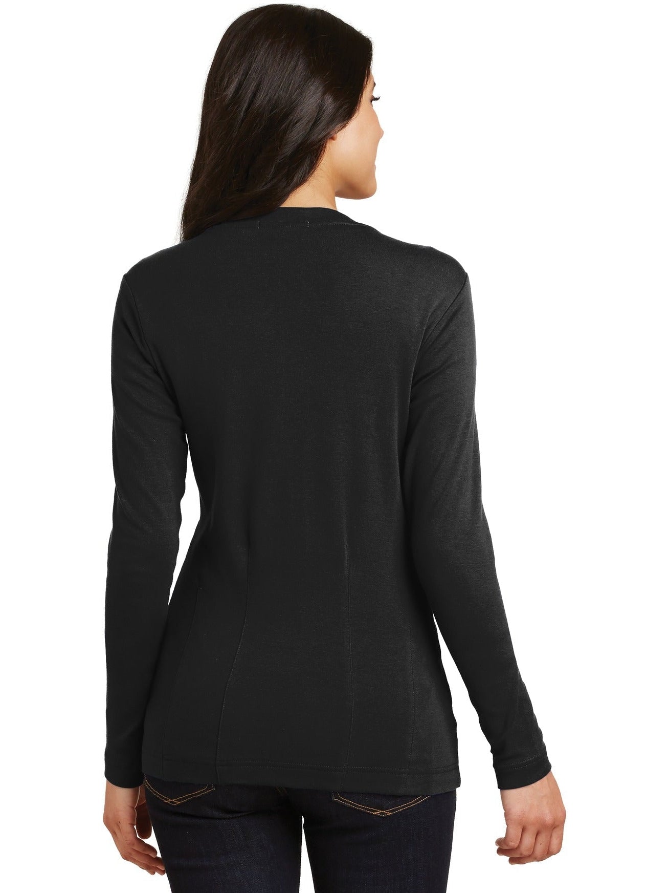 no-logo Port Authority Ladies Modern Stretch Cotton Cardigan-Regular-Port Authority-Thread Logic