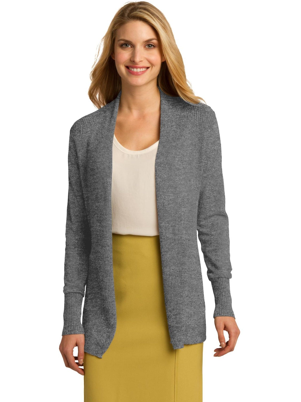 no-logo Port Authority Ladies Open Front Cardigan Sweater-Regular-Port Authority-Thread Logic