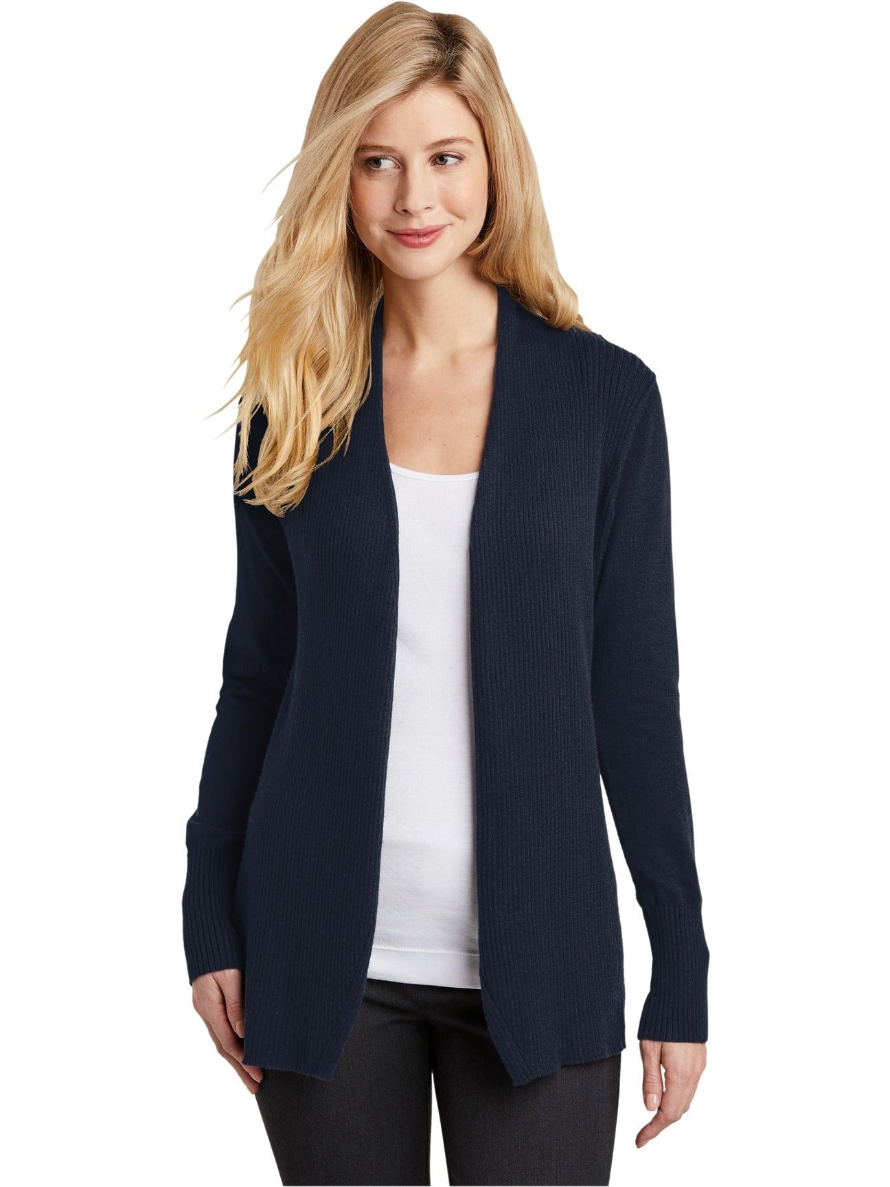 no-logo Port Authority Ladies Open Front Cardigan Sweater-Regular-Port Authority-Thread Logic