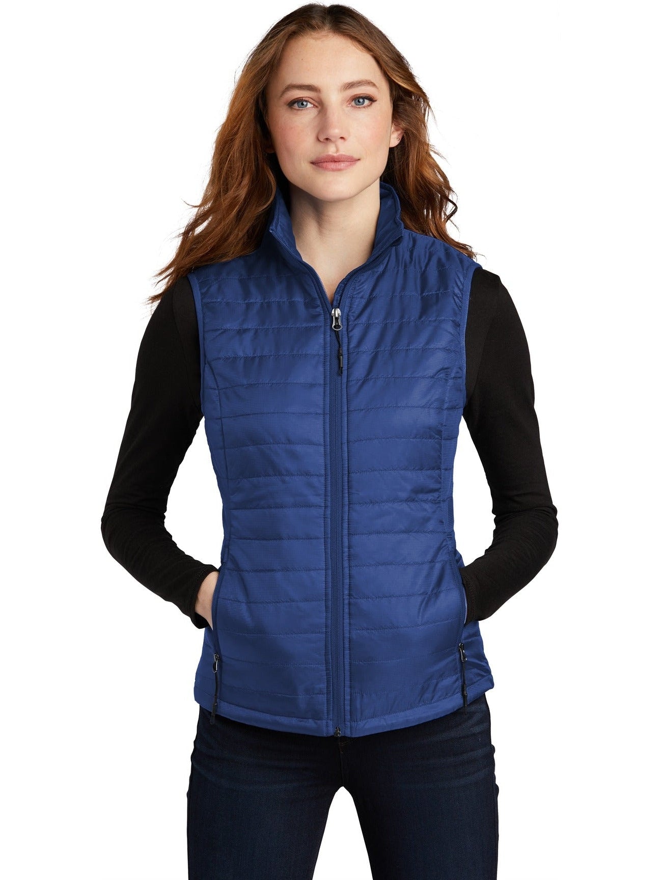 no-logo Port Authority Ladies Packable Puffy Vest-Regular-Port Authority-Thread Logic