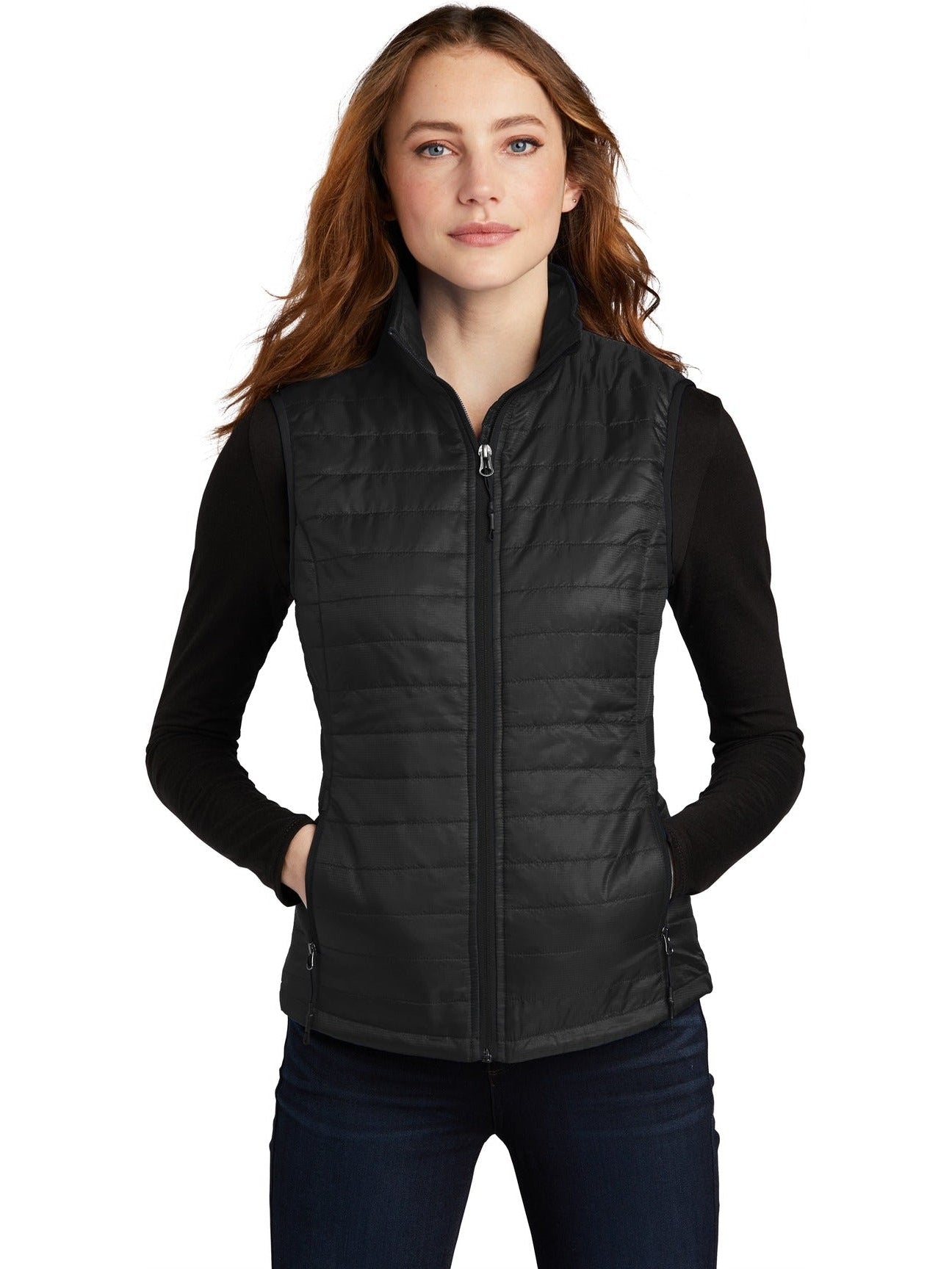 no-logo Port Authority Ladies Packable Puffy Vest-Regular-Port Authority-Thread Logic