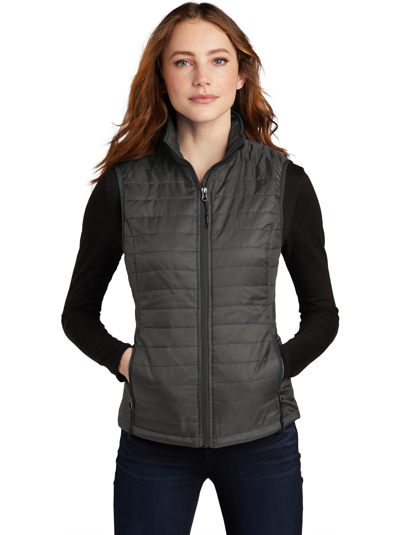 no-logo Port Authority Ladies Packable Puffy Vest-Regular-Port Authority-Thread Logic