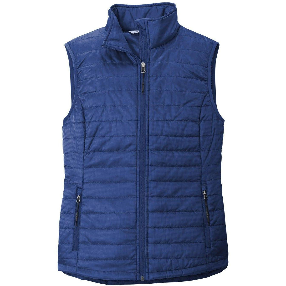 logo-left Port Authority Women's Packable Puffy Vest-Regular-Port Authority-Cobalt Blue-S-Thread Logic