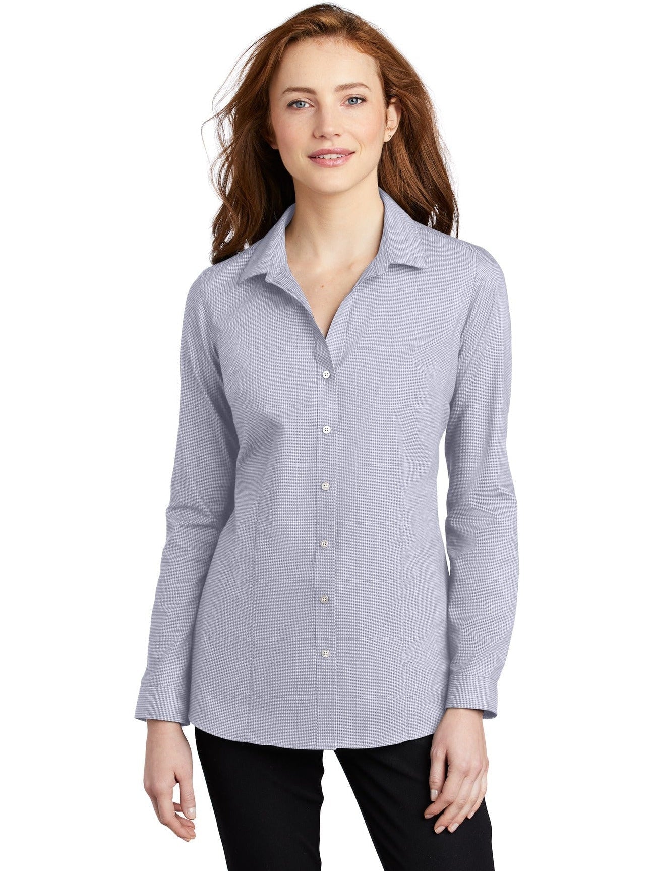 no-logo Port Authority Ladies Pincheck Easy Care Shirt-Active-Port Authority-Thread Logic