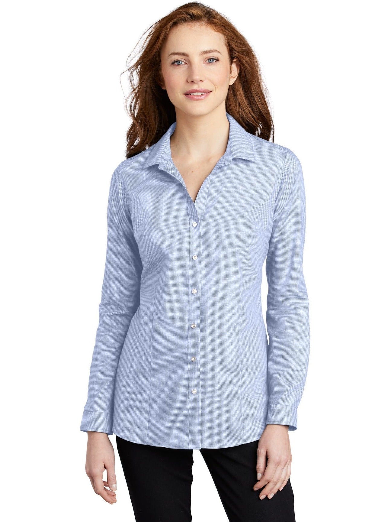 no-logo Port Authority Ladies Pincheck Easy Care Shirt-Active-Port Authority-Thread Logic