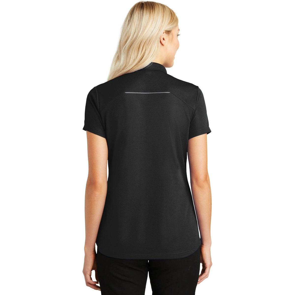 no-logo Port Authority Women's Pinpoint Mesh Zip Polo-Regular-Port Authority-Thread Logic