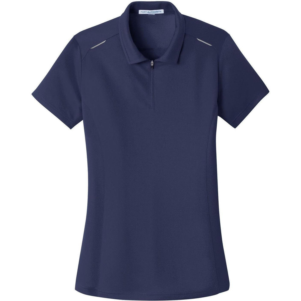 no-logo Port Authority Women's Pinpoint Mesh Zip Polo-Regular-Port Authority-True Navy-XS-Thread Logic