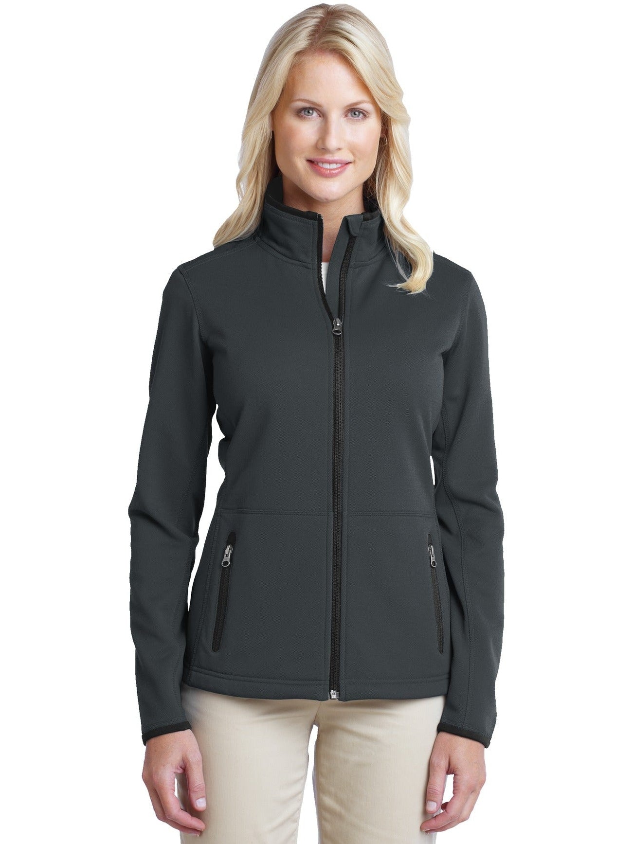 no-logo Port Authority Ladies Pique Fleece Jacket-Regular-Port Authority-Thread Logic