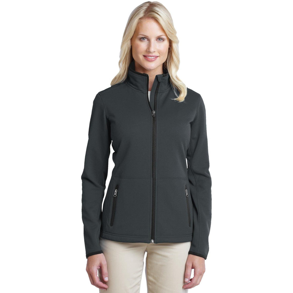 no-logo Port Authority Women's Pique Fleece Jacket-Regular-Port Authority-Thread Logic