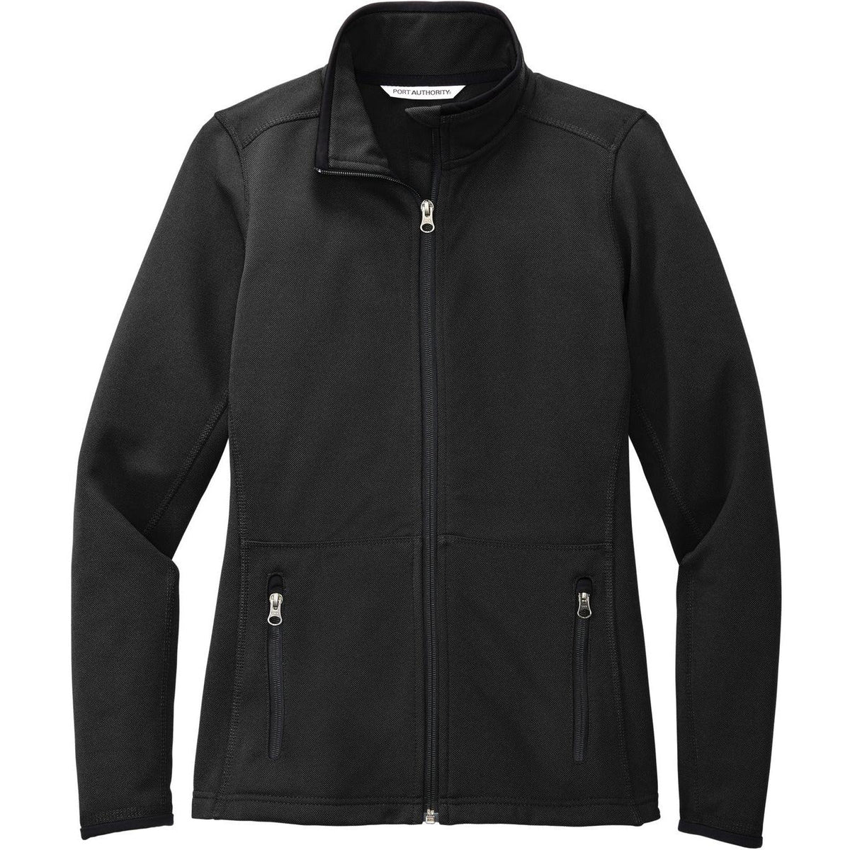no-logo Port Authority Women's Pique Fleece Jacket-Regular-Port Authority-Black-XS-Thread Logic