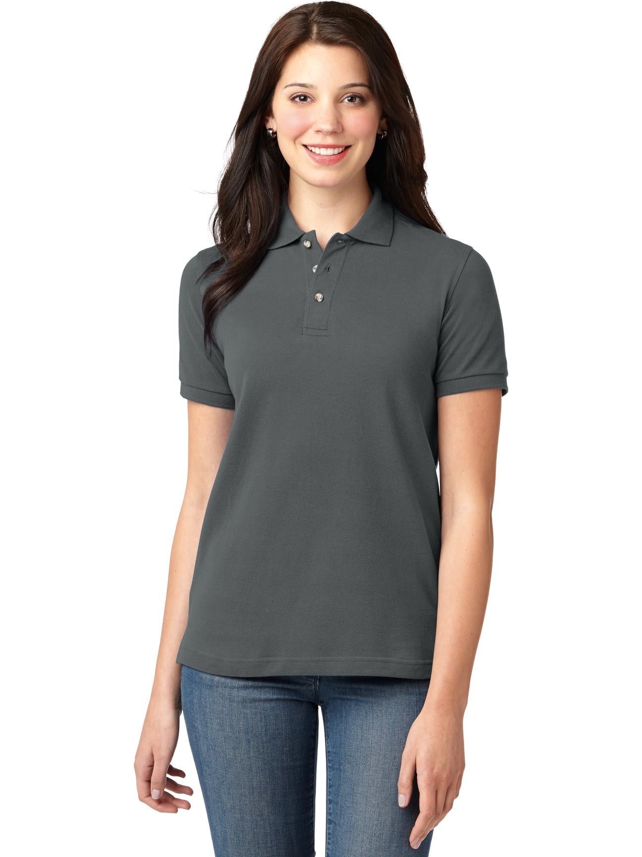 no-logo Port Authority Ladies Pique Knit Polo-Regular-Port Authority-Thread Logic