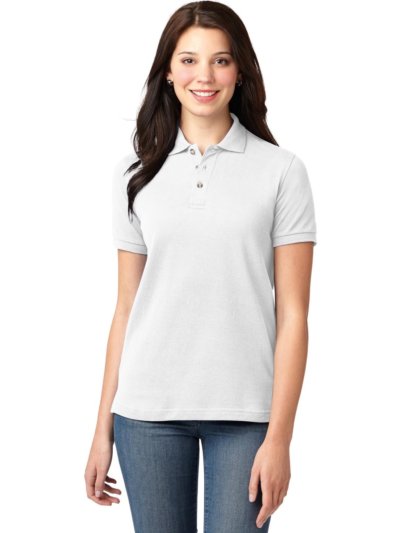 no-logo Port Authority Ladies Pique Knit Polo-Regular-Port Authority-Thread Logic