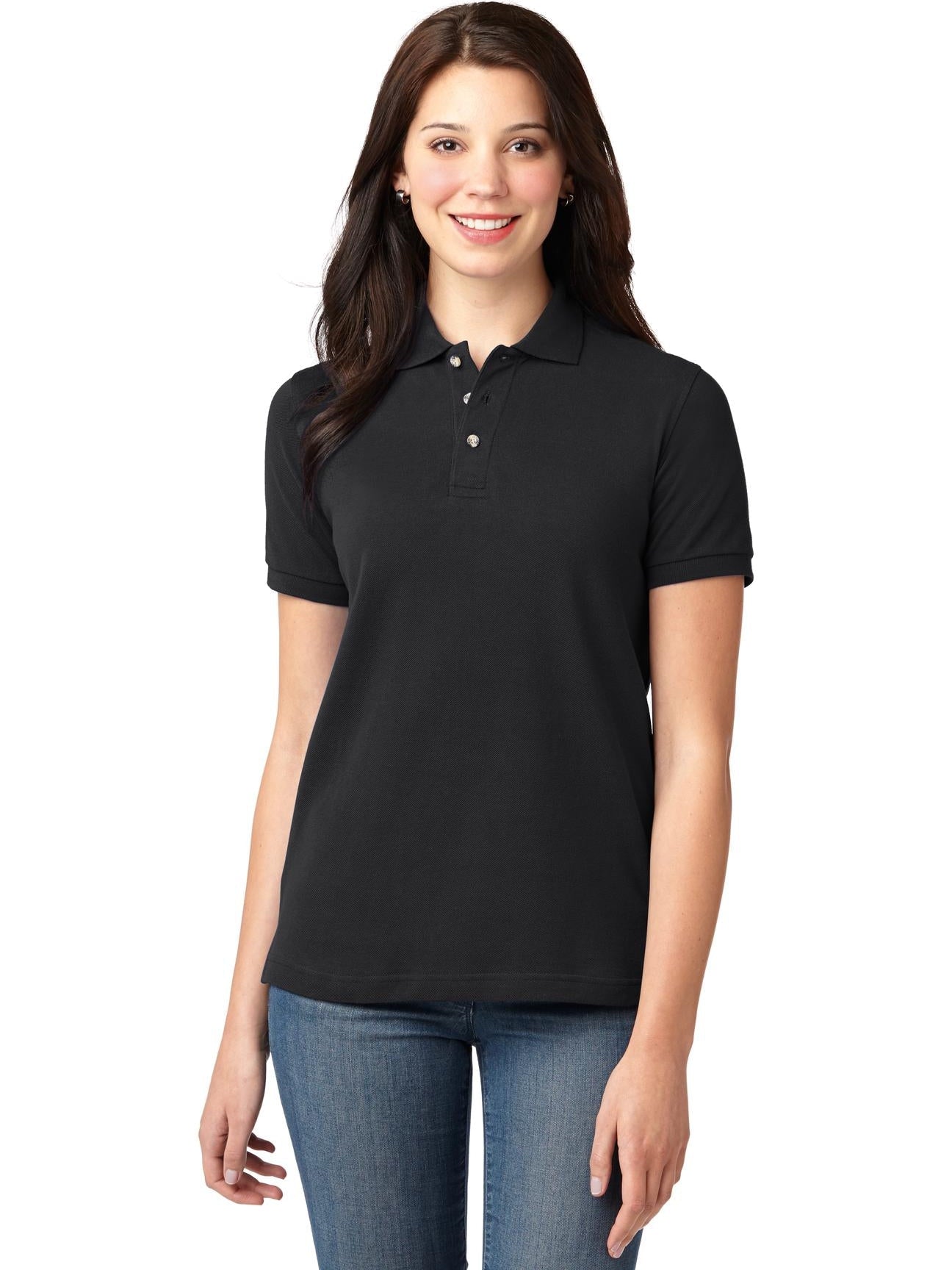 no-logo Port Authority Ladies Pique Knit Polo-Regular-Port Authority-Thread Logic