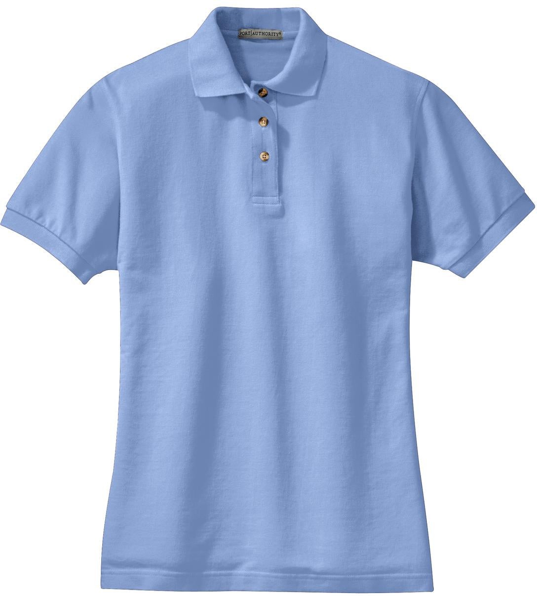 Port Authority Ladies Pique Knit Polo-Regular-Port Authority-Light Blue-XS-Thread Logic