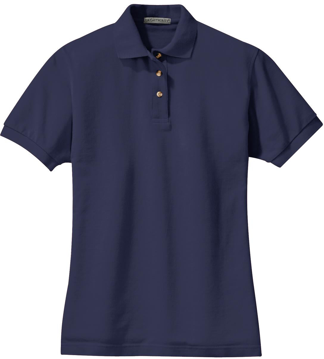 Port Authority Ladies Pique Knit Polo-Regular-Port Authority-Navy-XS-Thread Logic