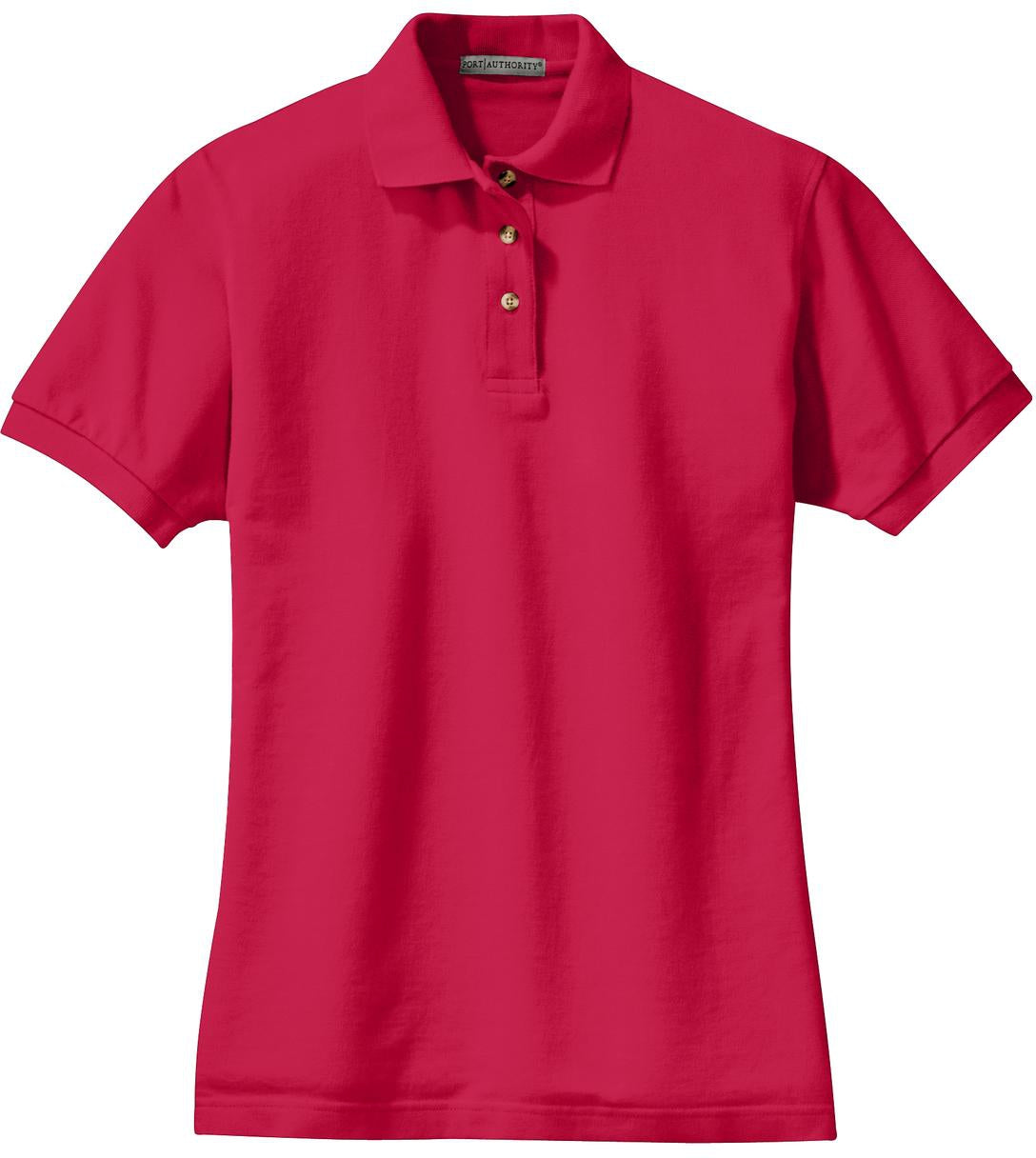 no-logo Port Authority Ladies Pique Knit Polo-Regular-Port Authority-Red-XS-Thread Logic