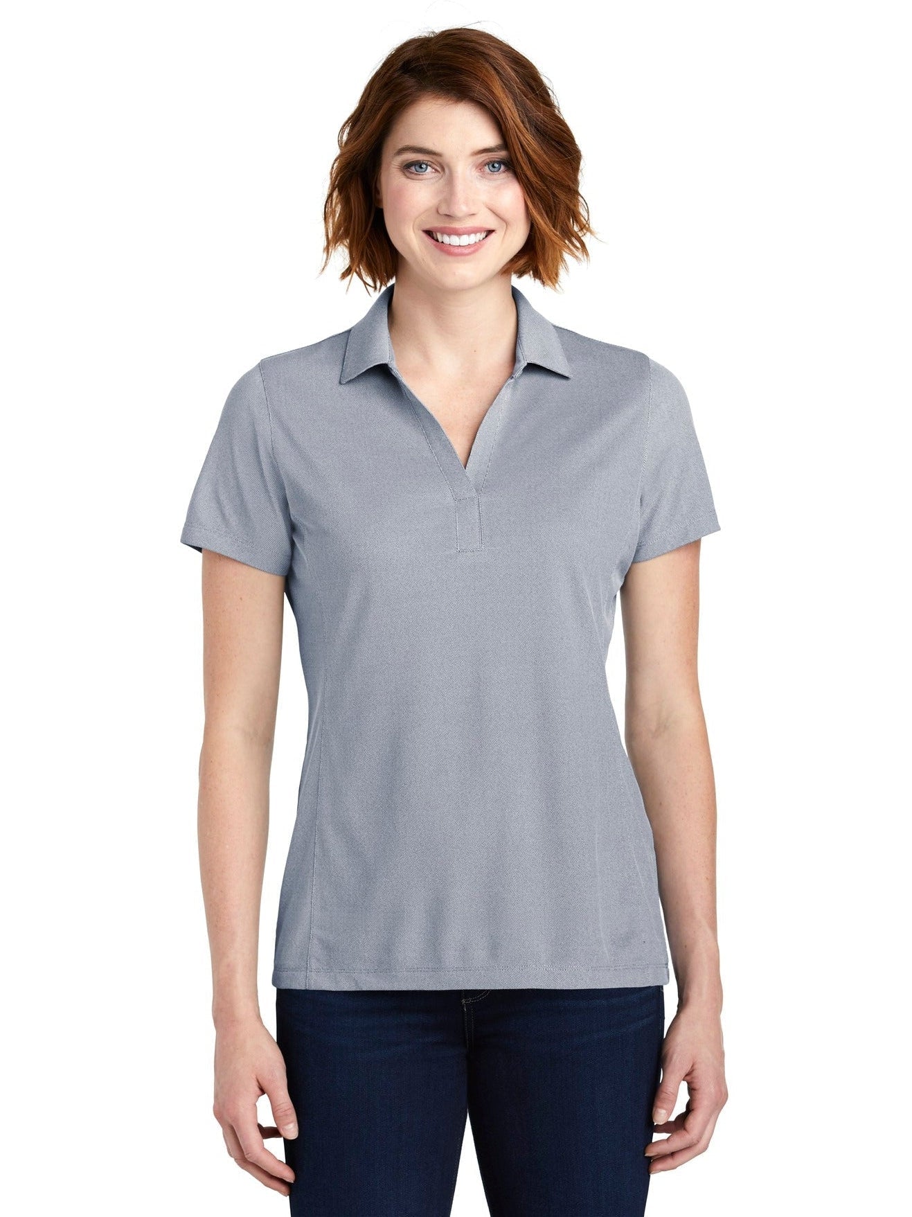 no-logo Port Authority Ladies Poly Oxford Pique Polo-Active-Port Authority-Thread Logic