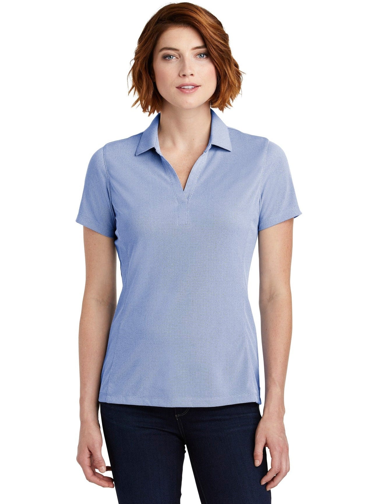 no-logo Port Authority Ladies Poly Oxford Pique Polo-Active-Port Authority-Thread Logic