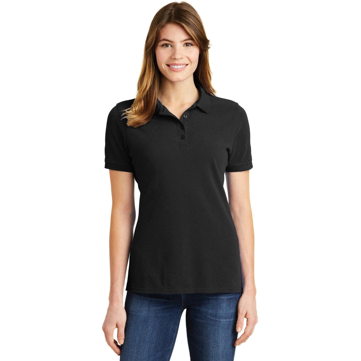 no-logo Port Authority Women's Ring Spun Pique Polo-Discontinued-Port Authority-Thread Logic
