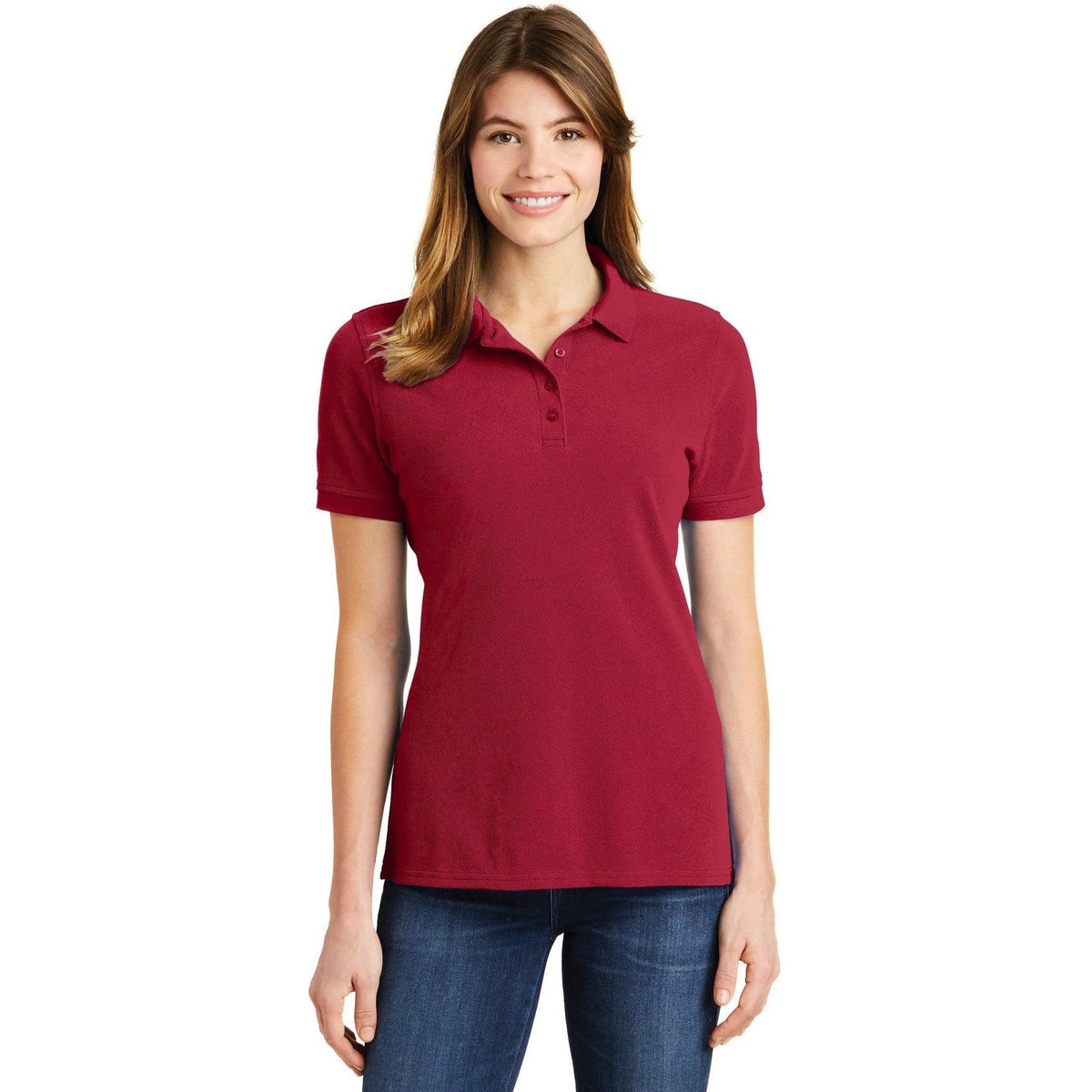 no-logo Port Authority Women's Ring Spun Pique Polo-Discontinued-Port Authority-Thread Logic